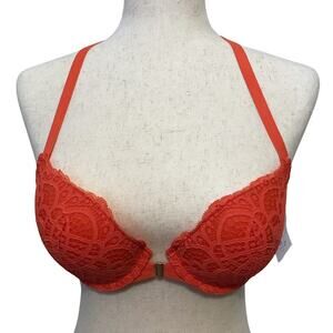 Auden NWT Plunge Coverage Push Up Front Close Bra Women 32D